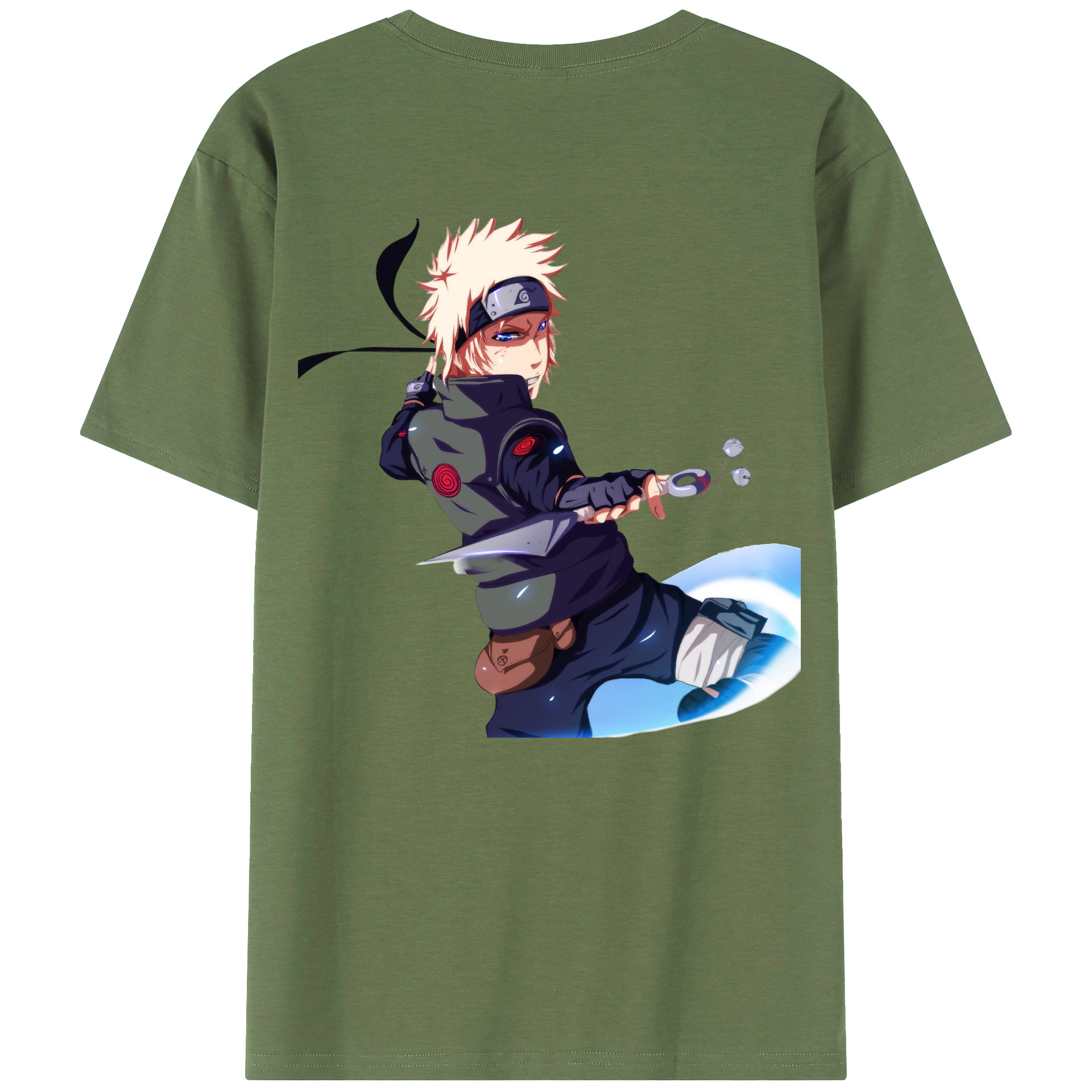（画像用） NARUTO -ナルト- 波風 ミナト Namikaze Minato 綿100％ メンズ半袖Tシャツ（バックプリント） 通気性
